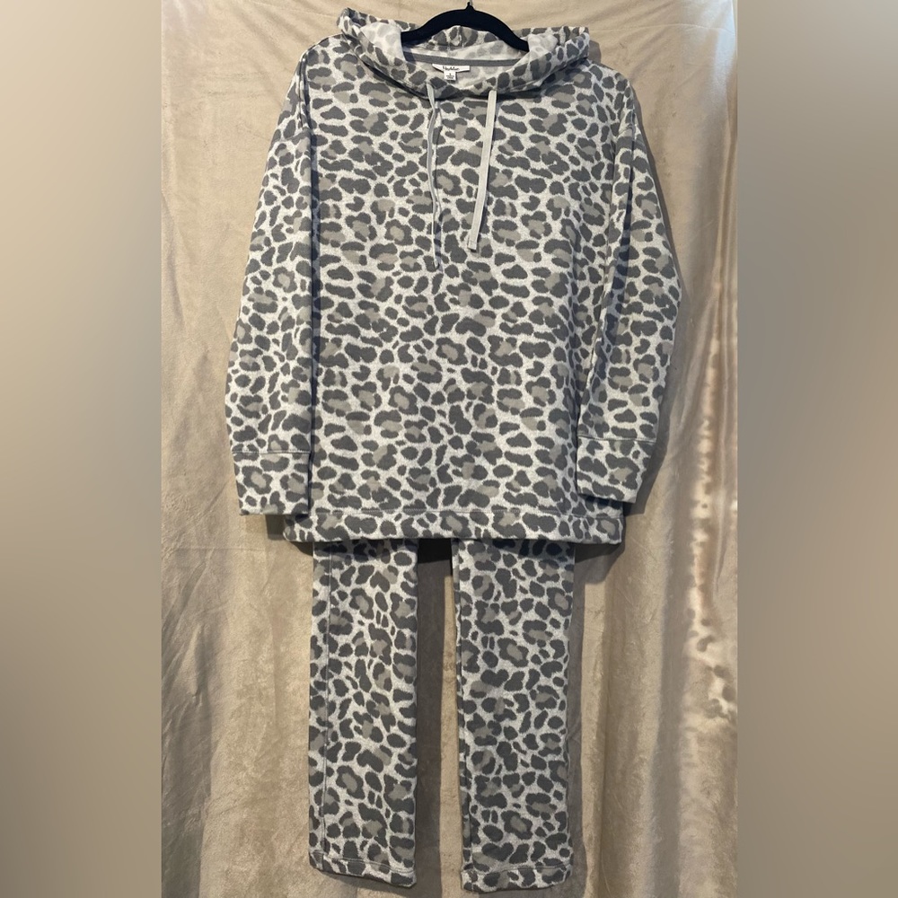Roudelain Women's Cozy Luxe Animal-print Hoodie & Pajama Pants Set